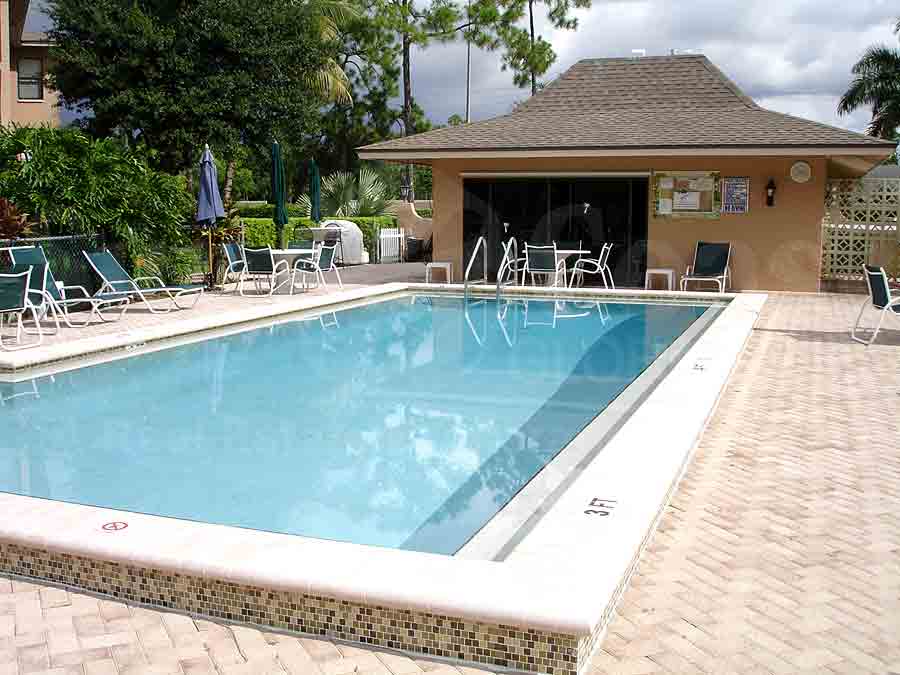 Augusta Court Community Pool, Clubhouse, and Sun Deck Furnishings